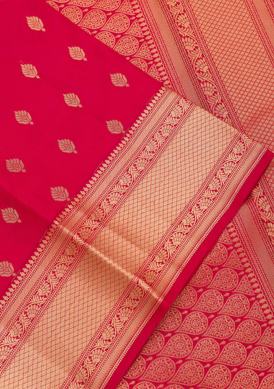 Maroon Zariwork Pure Silk Saree-Koskii