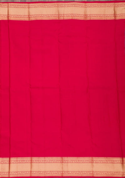 Maroon Zariwork Pure Silk Saree-Koskii