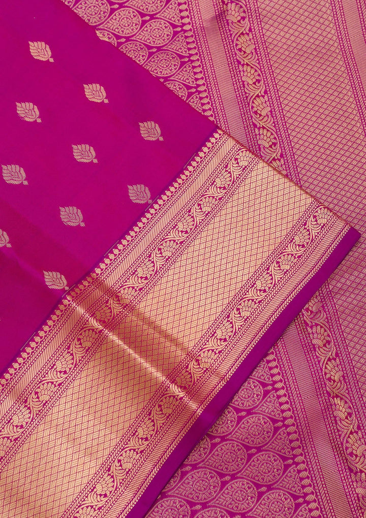 Purple Zariwork Pure Silk Saree-Koskii