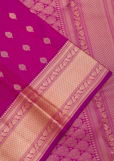 Purple Zariwork Pure Silk Saree-Koskii