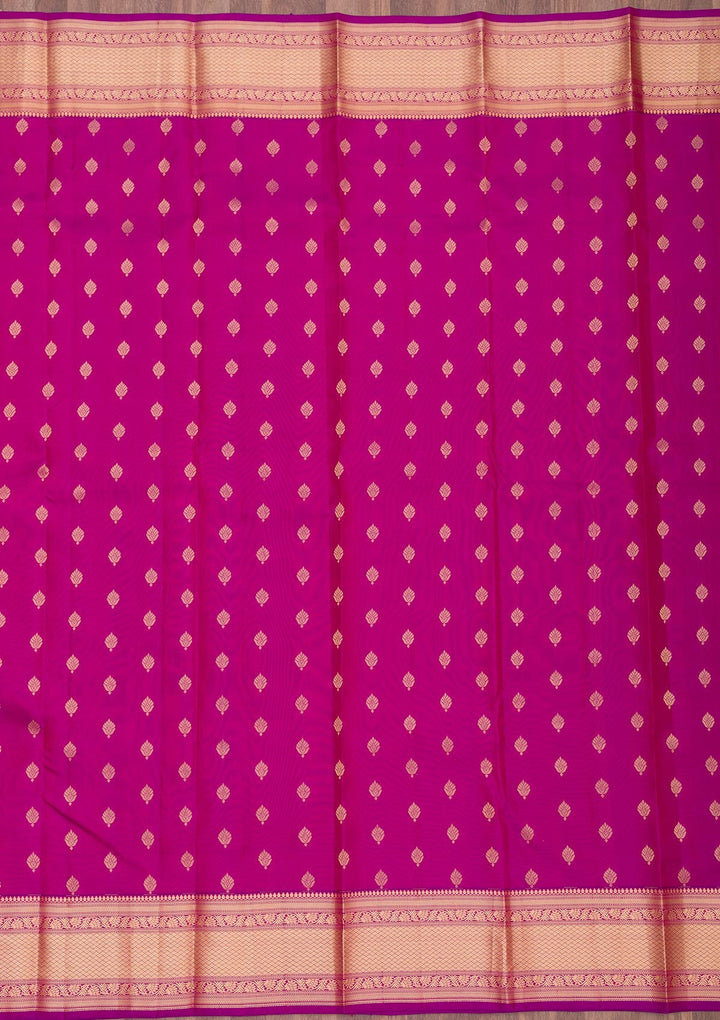 Purple Zariwork Pure Silk Saree-Koskii