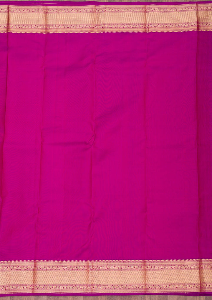 Purple Zariwork Pure Silk Saree-Koskii