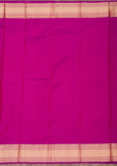 Purple Zariwork Pure Silk Saree-Koskii