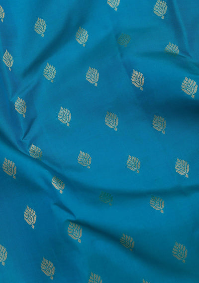 Sky Blue Zariwork Pure Silk Saree-Koskii