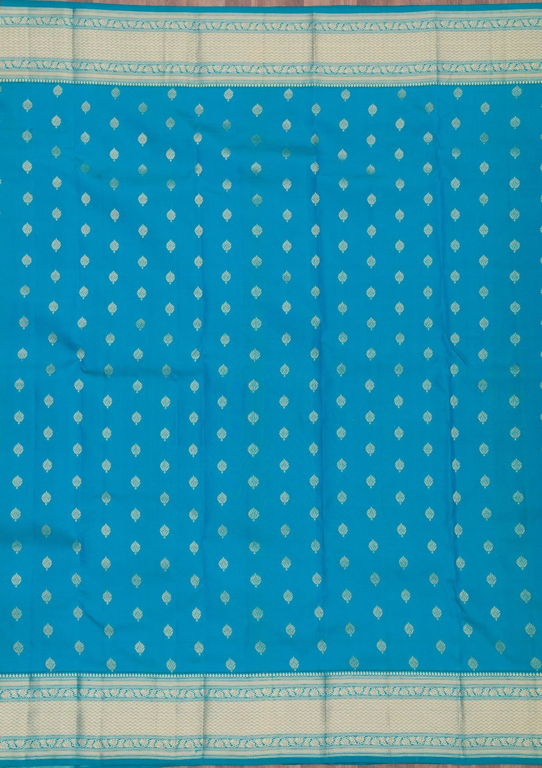 Sky Blue Zariwork Pure Silk Saree-Koskii