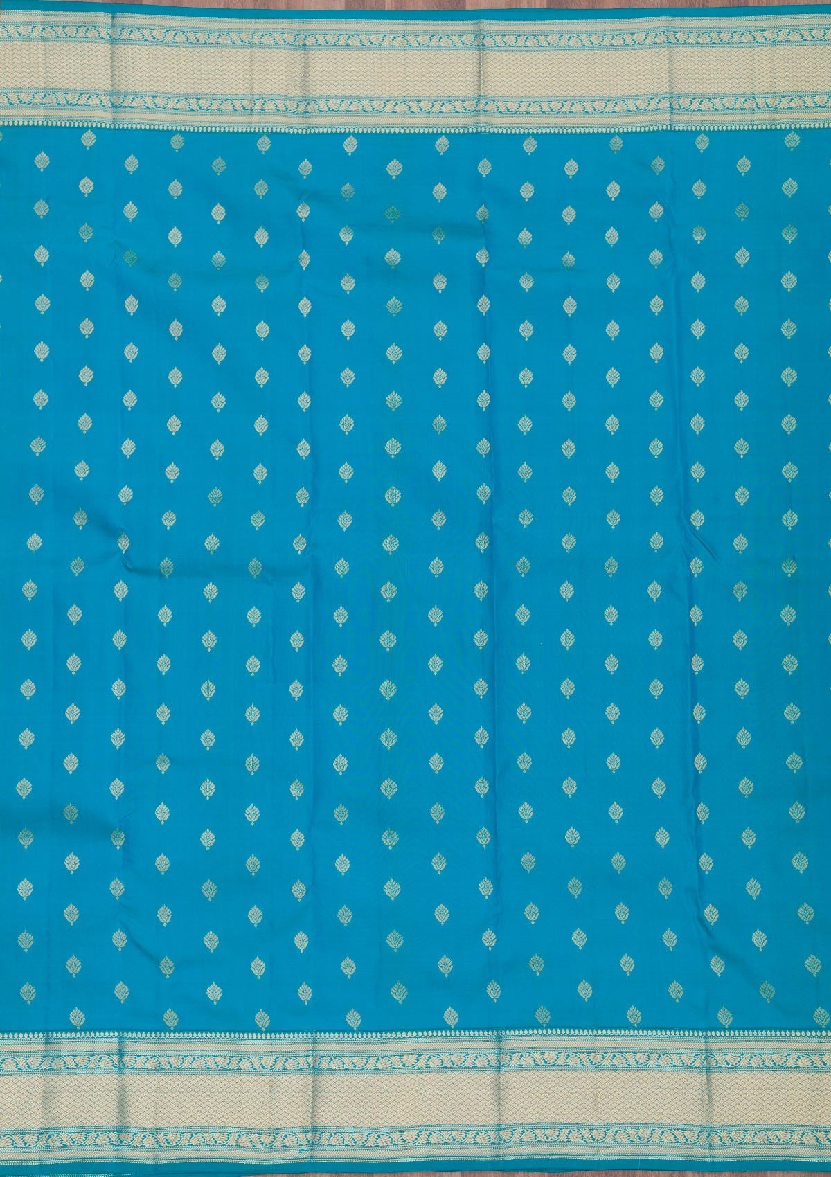 Sky Blue Zariwork Pure Silk Saree-Koskii