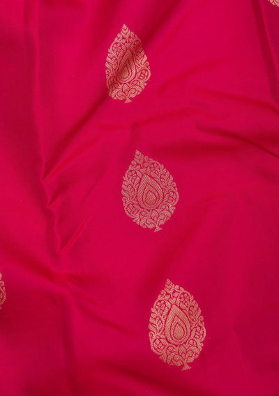 Rani Pink Zariwork Pure Silk Saree-Koskii
