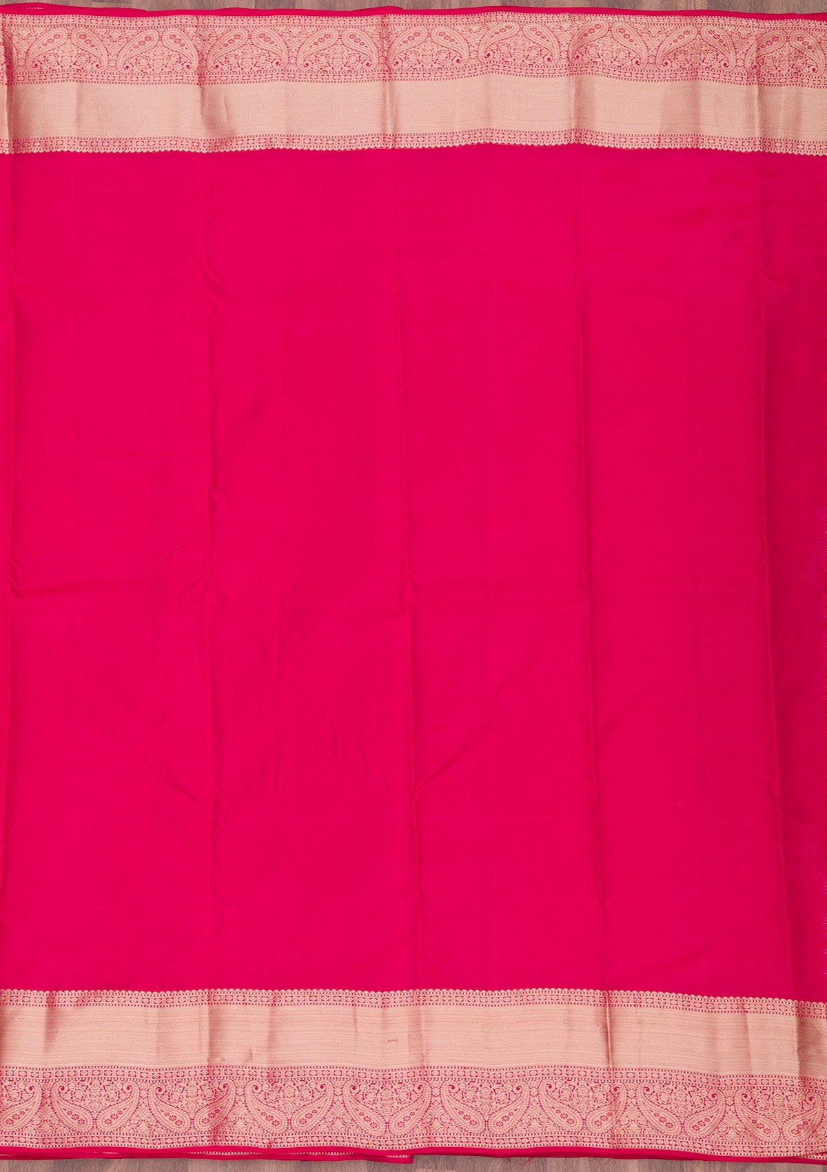 Rani Pink Zariwork Pure Silk Saree-Koskii