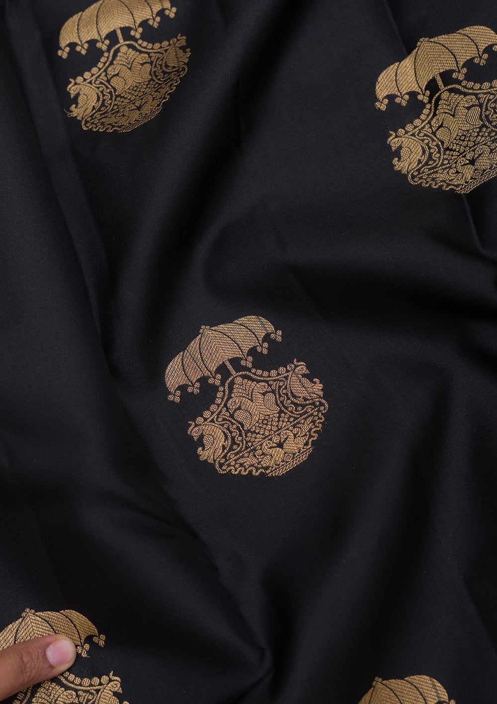 Black Zariwork Pure Silk Saree-Koskii