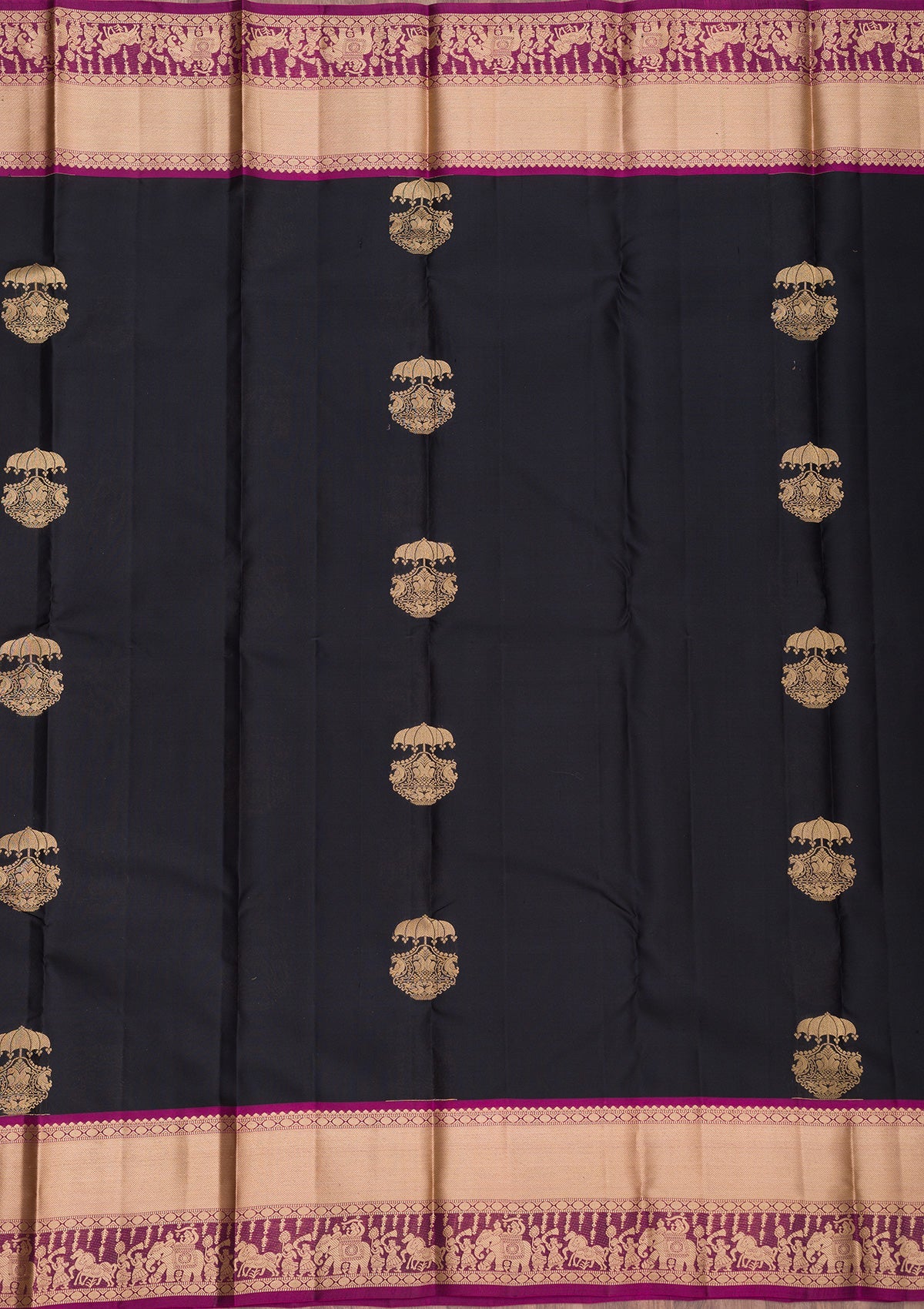Black Zariwork Pure Silk Saree-Koskii