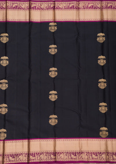Black Zariwork Pure Silk Saree-Koskii