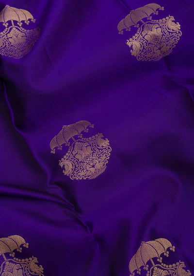 Royal Blue Zariwork Pure Silk Saree-Koskii
