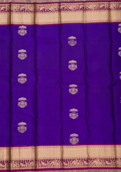 Royal Blue Zariwork Pure Silk Saree-Koskii