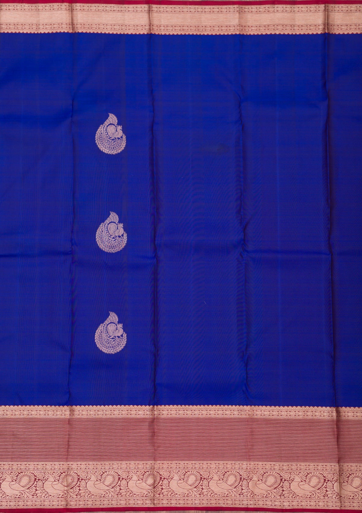 Royal Blue Zariwork Pure Silk Saree-Koskii