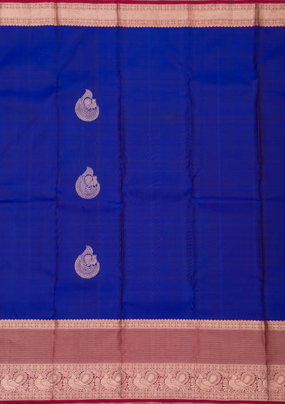 Royal Blue Zariwork Pure Silk Saree-Koskii