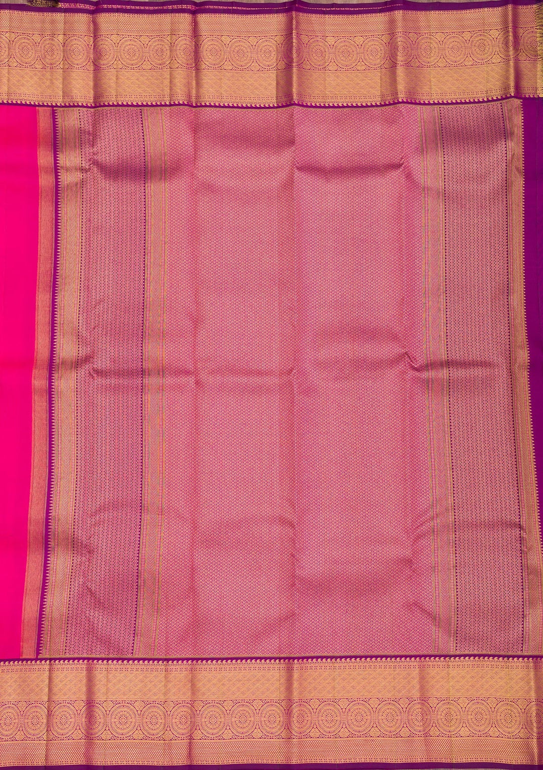 Rani Pink Zariwork Pure Silk Saree-Koskii