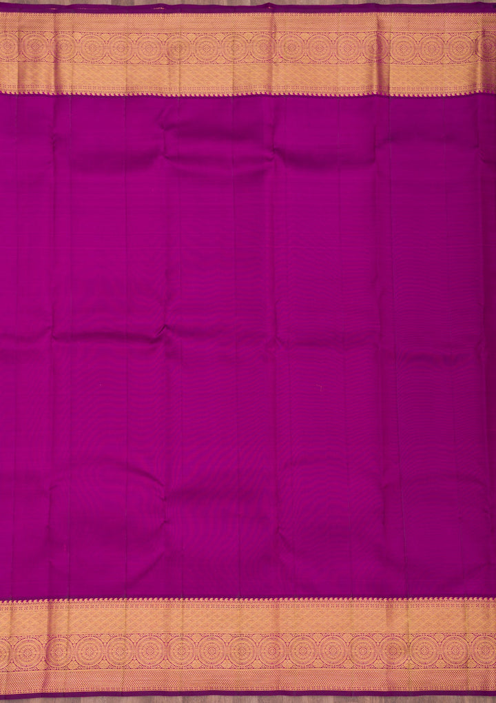 Rani Pink Zariwork Pure Silk Saree-Koskii