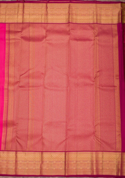 Rani Pink Zariwork Pure Silk Saree-Koskii