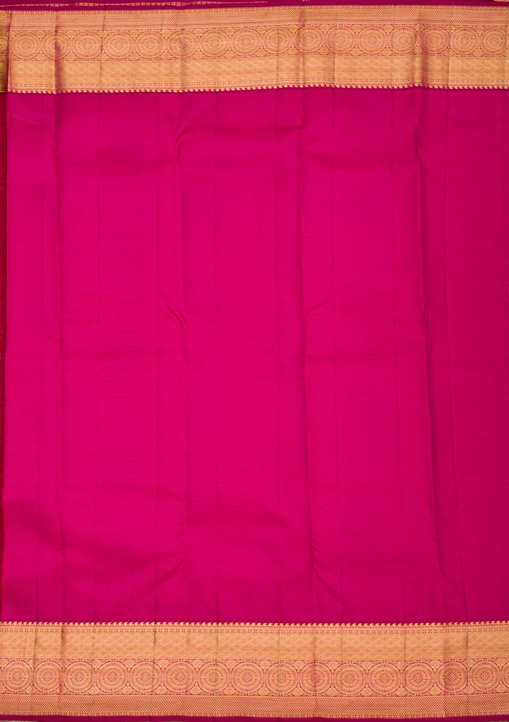 Rani Pink Zariwork Pure Silk Saree-Koskii