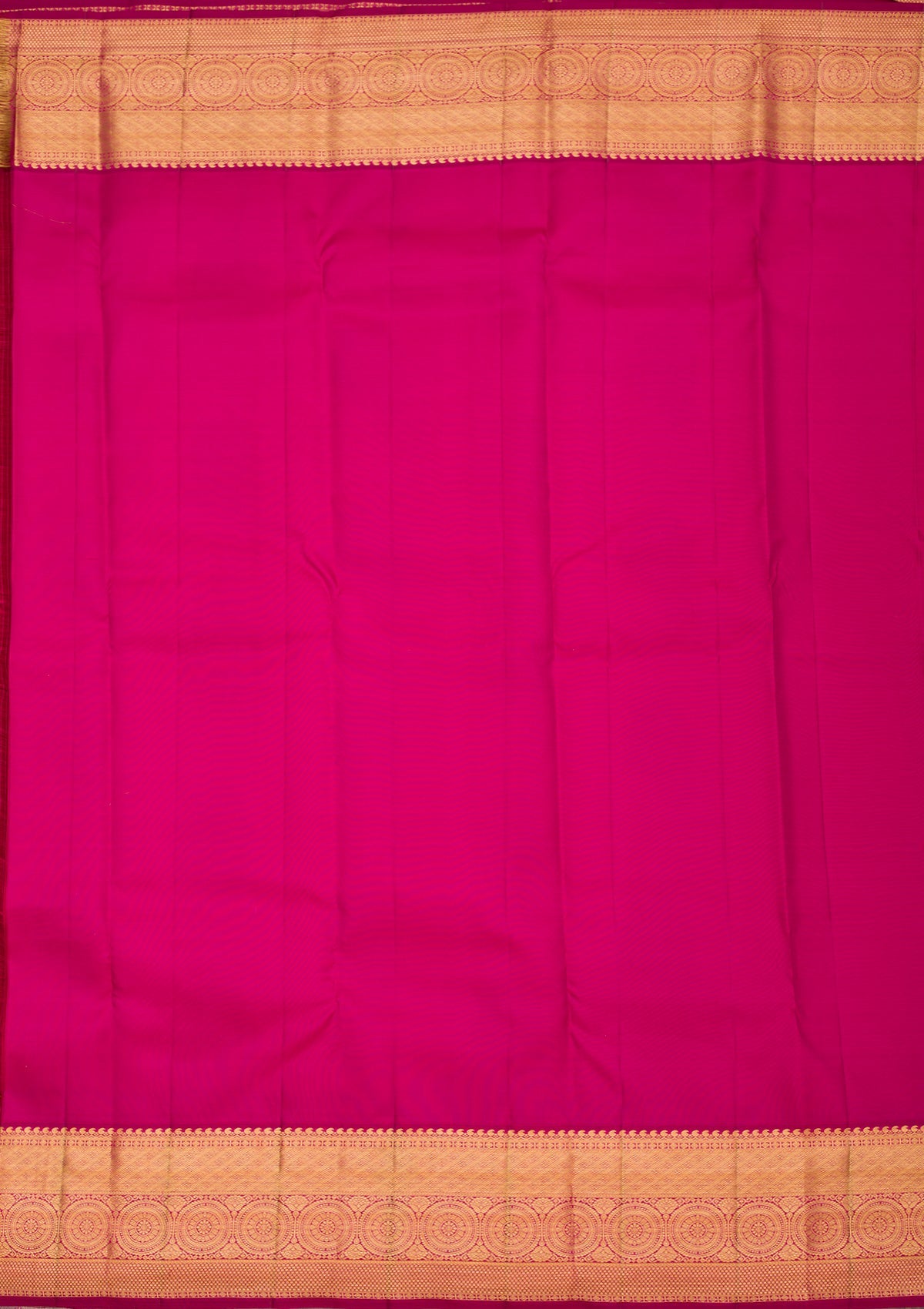 Rani Pink Zariwork Pure Silk Saree-Koskii