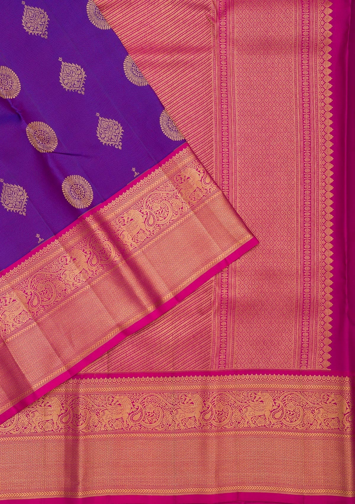 Royal Blue Zariwork Pure Silk Saree-Koskii