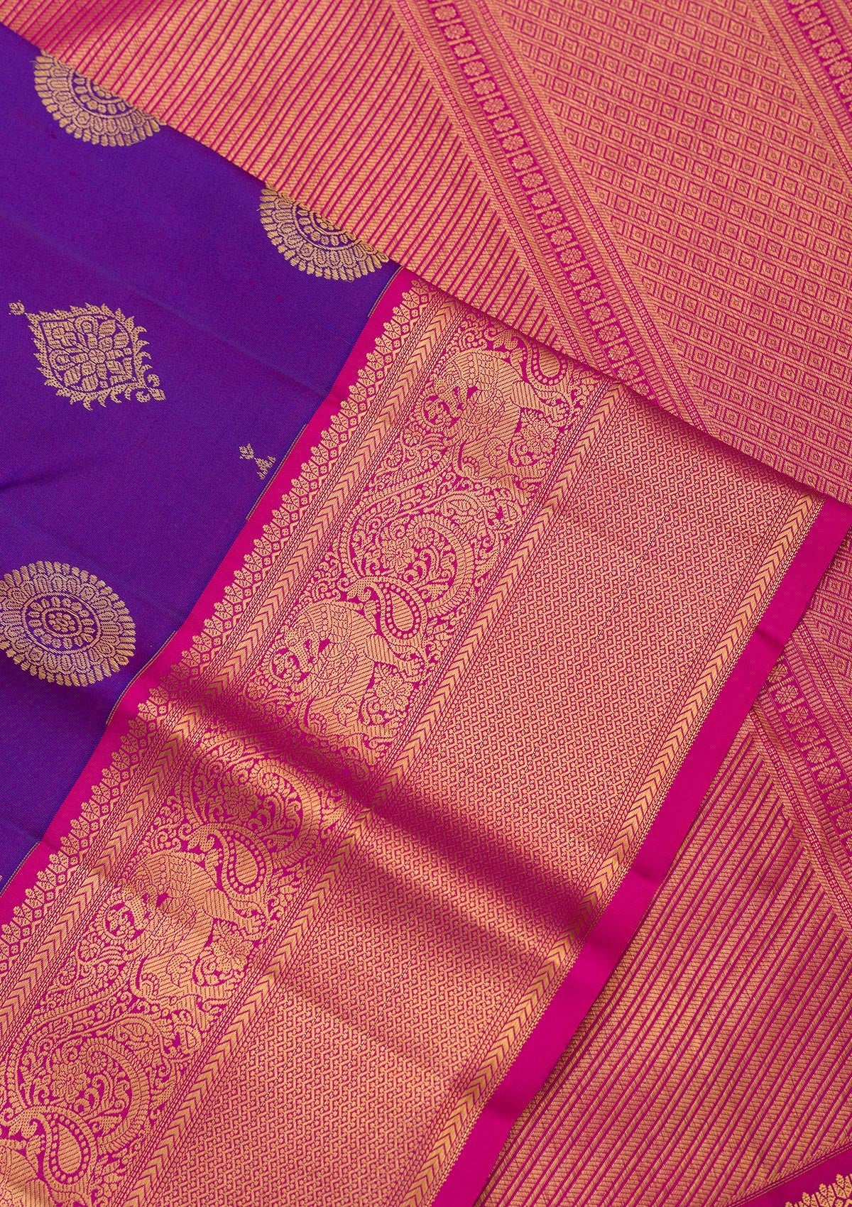 Royal Blue Zariwork Pure Silk Saree-Koskii