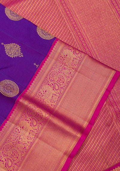Royal Blue Zariwork Pure Silk Saree-Koskii