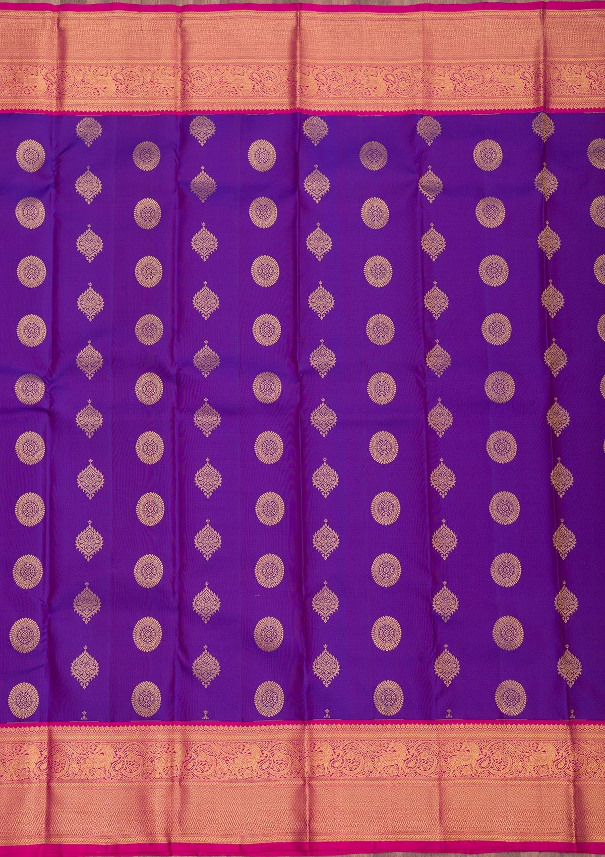 Royal Blue Zariwork Pure Silk Saree-Koskii
