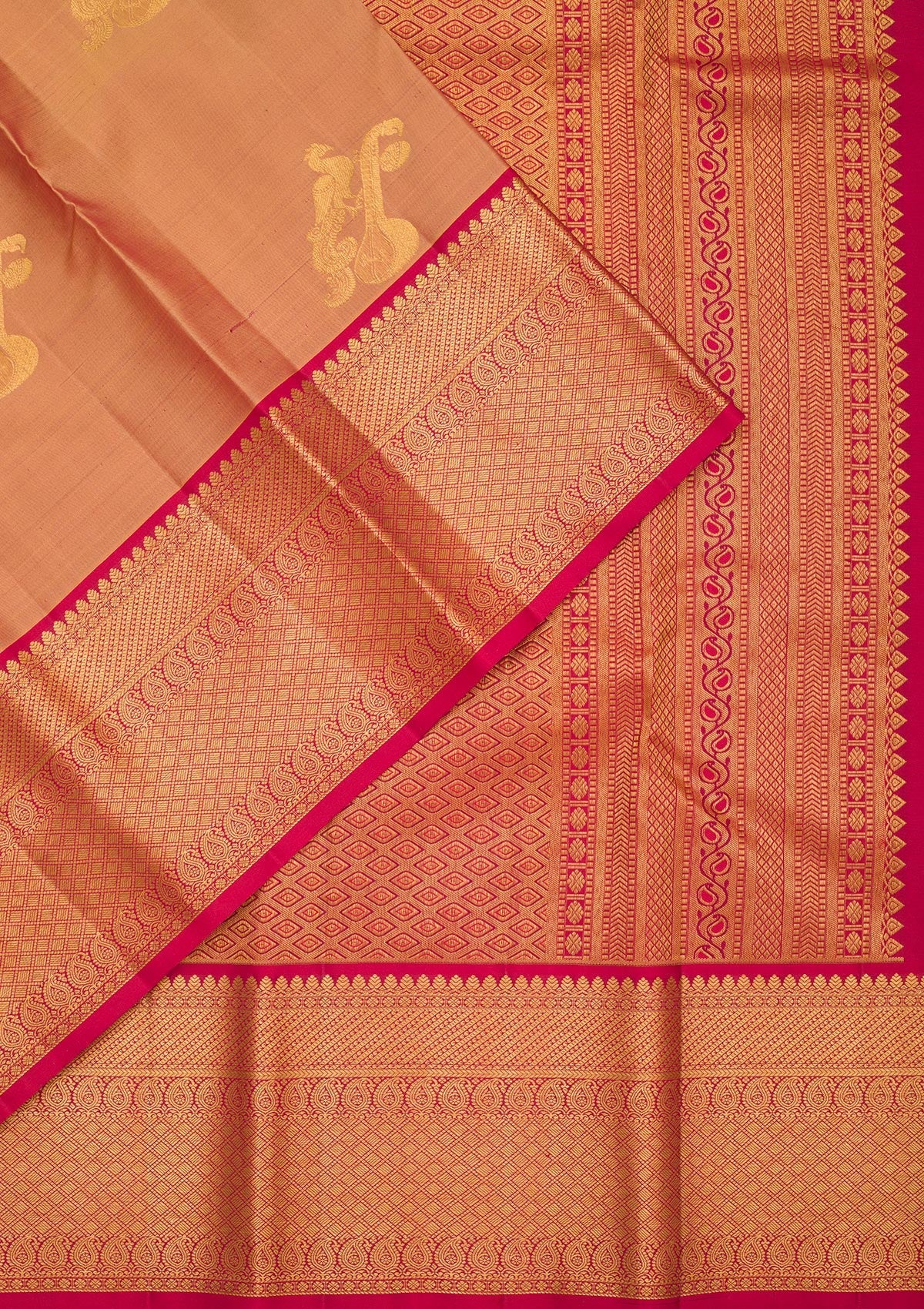 Gold Zariwork Pure Silk Saree-Koskii