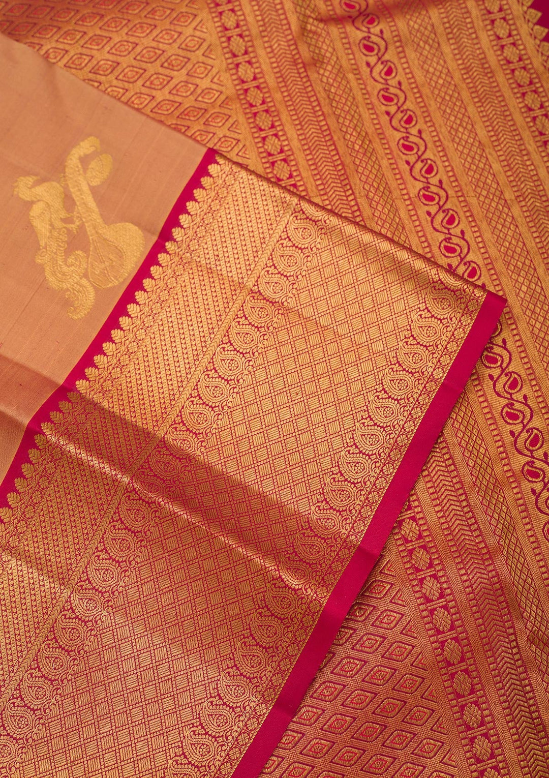 Gold Zariwork Pure Silk Saree-Koskii