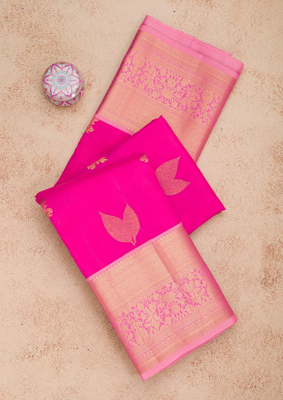 Rani Pink Zariwork Pure Silk Saree-Koskii