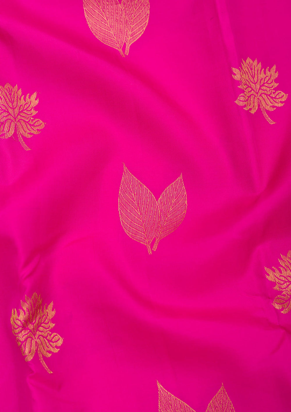 Rani Pink Zariwork Pure Silk Saree-Koskii