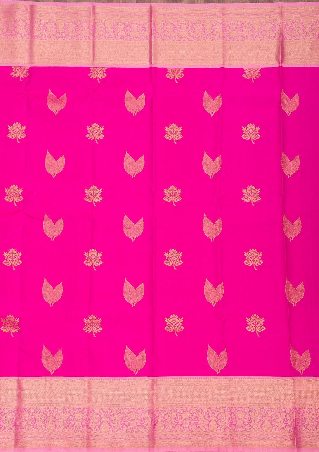 Rani Pink Zariwork Pure Silk Saree-Koskii
