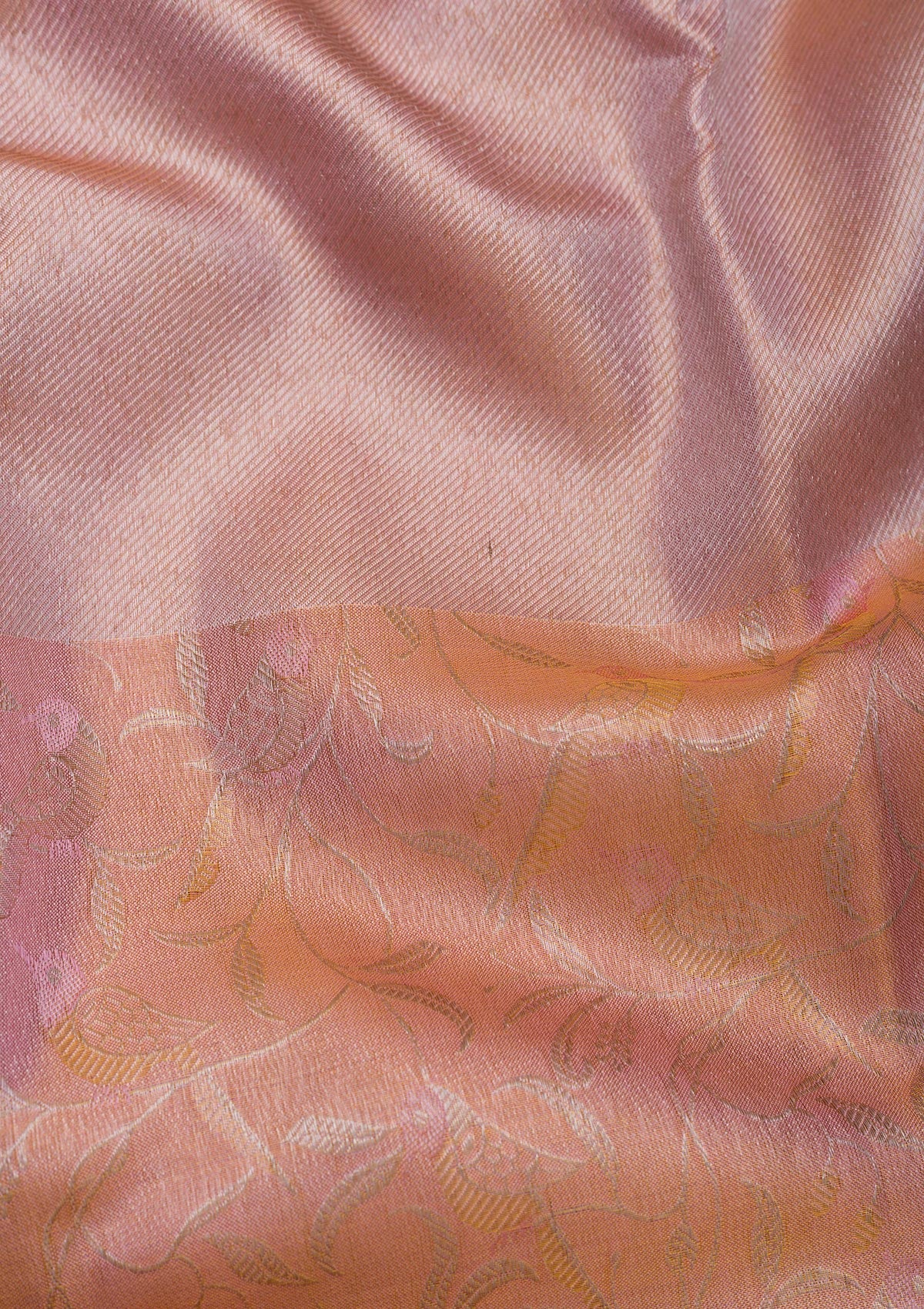 Baby Pink Zariwork Pure Silk Saree-Koskii