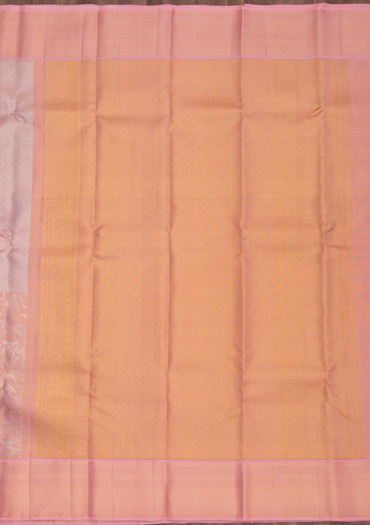 Baby Pink Zariwork Pure Silk Saree-Koskii
