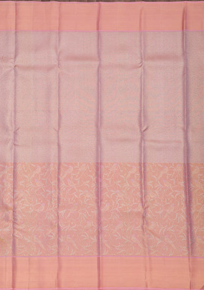 Baby Pink Zariwork Pure Silk Saree-Koskii