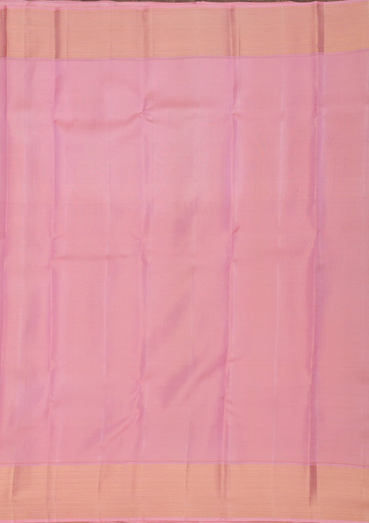 Baby Pink Zariwork Pure Silk Saree-Koskii