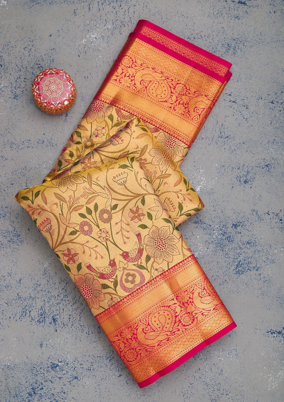Gold Zariwork Pure Silk Saree-Koskii
