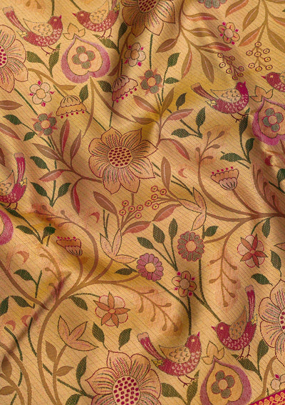 Gold Zariwork Pure Silk Saree-Koskii