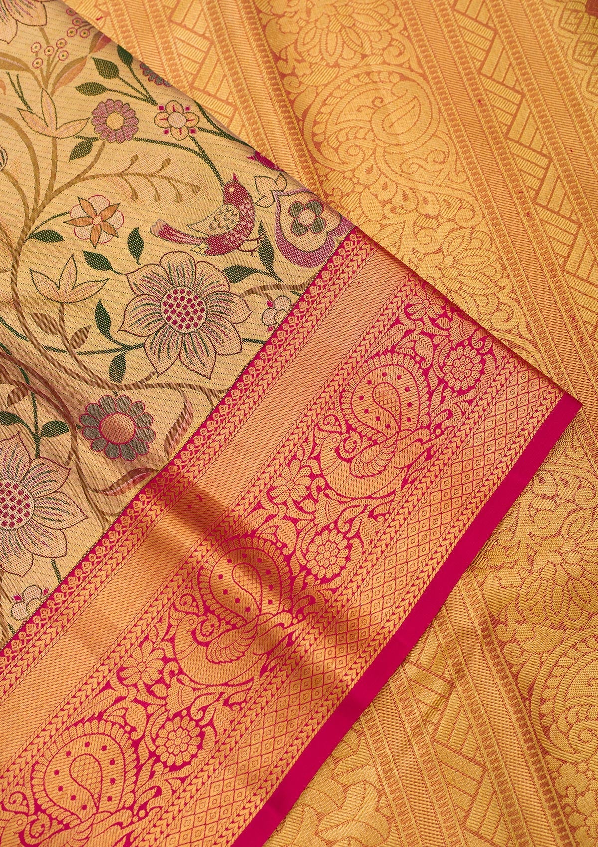 Gold Zariwork Pure Silk Saree-Koskii