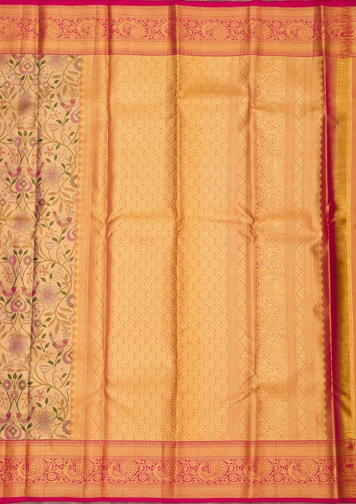 Gold Zariwork Pure Silk Saree-Koskii