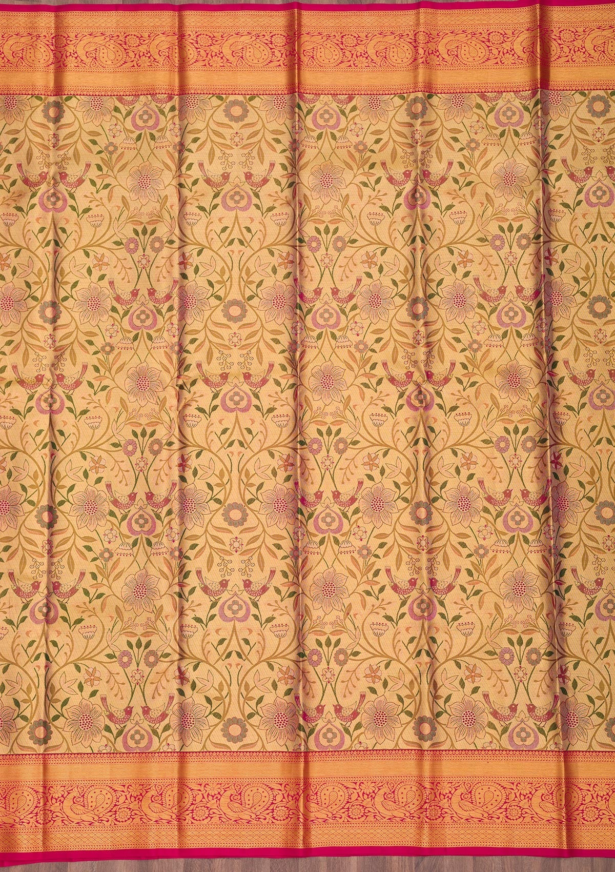 Gold Zariwork Pure Silk Saree-Koskii