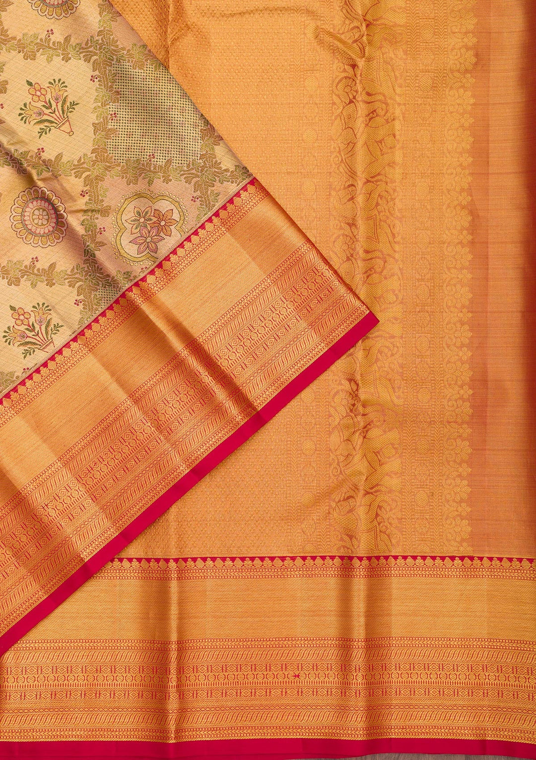 Gold Zariwork Pure Silk Saree-Koskii