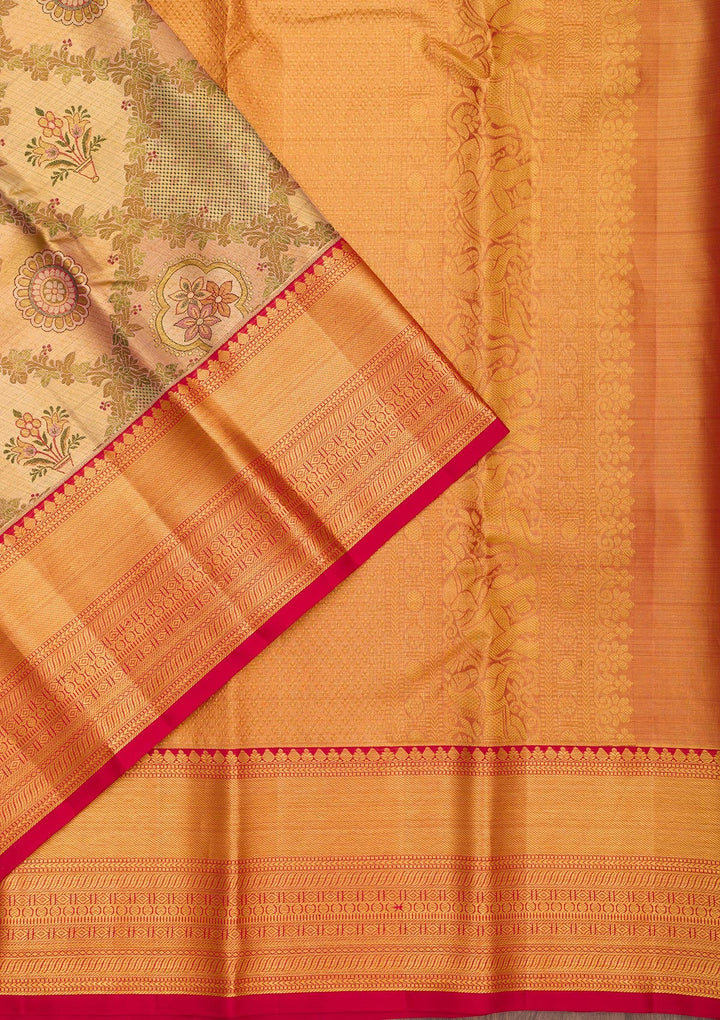 Gold Zariwork Pure Silk Saree-Koskii
