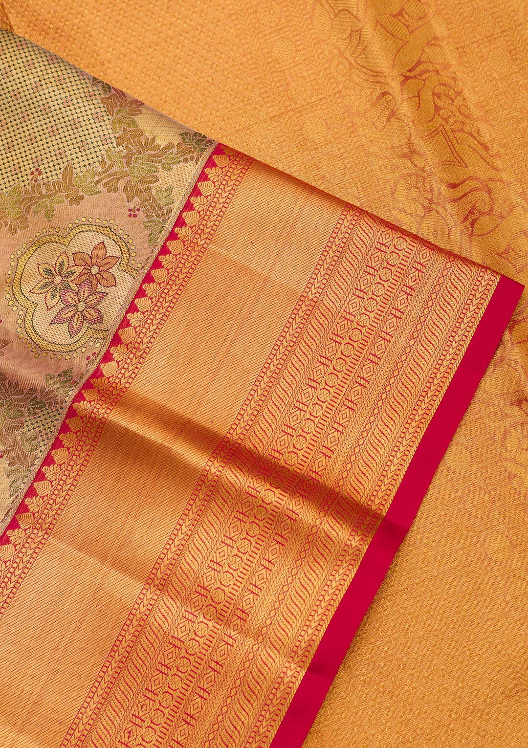 Gold Zariwork Pure Silk Saree-Koskii