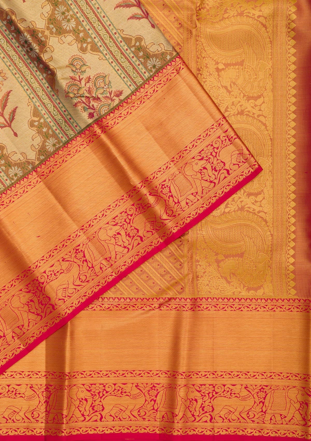 Gold Zariwork Pure Silk Saree-Koskii