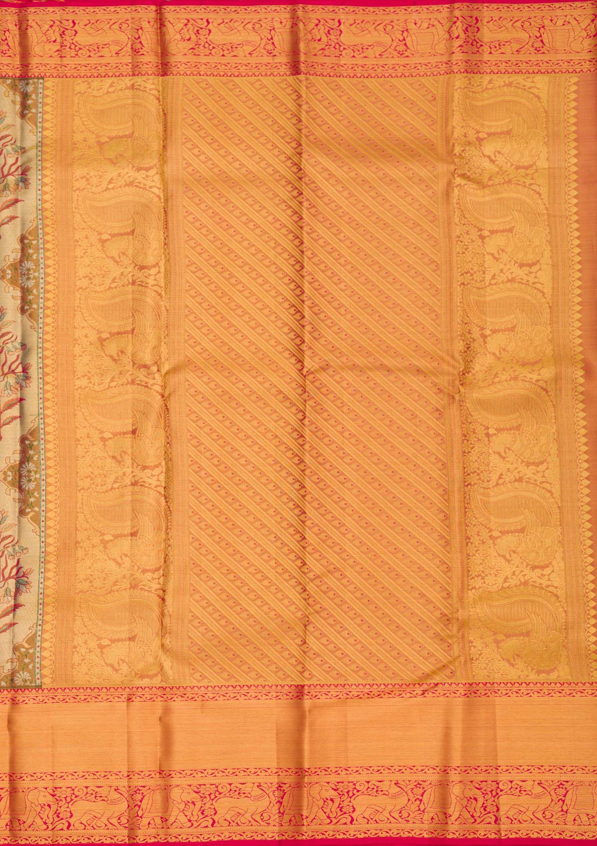 Gold Zariwork Pure Silk Saree-Koskii