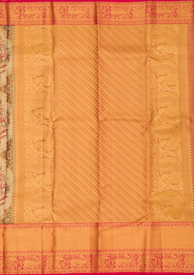 Gold Zariwork Pure Silk Saree-Koskii