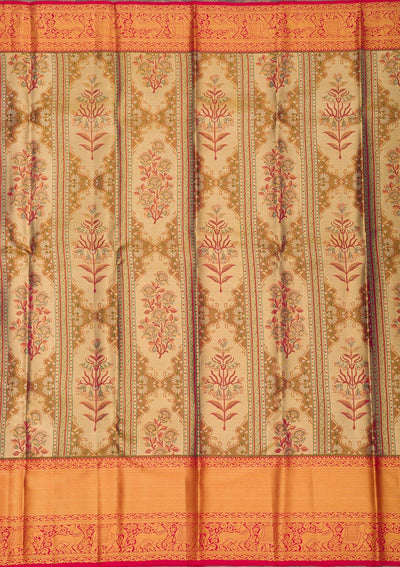 Gold Zariwork Pure Silk Saree-Koskii