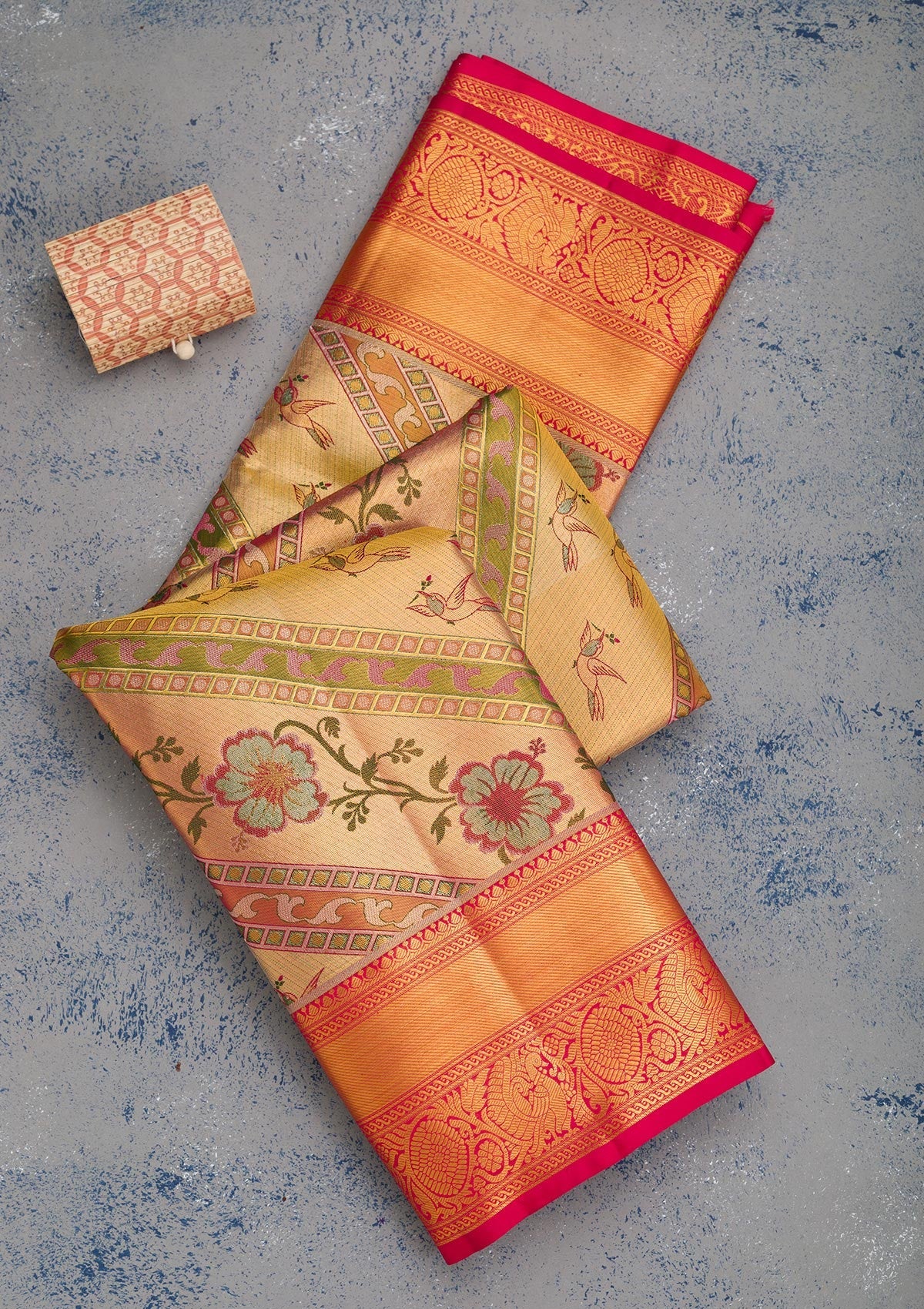 Gold Zariwork Pure Silk Saree-Koskii